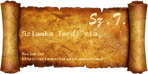 Szlamka Terézia névjegykártya